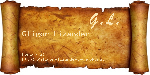 Gligor Lizander névjegykártya